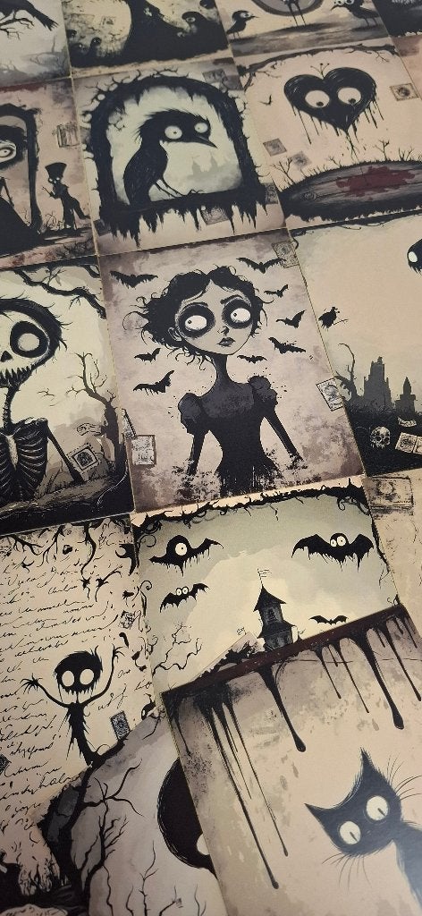 Ansichtkaartenset My spooky family, Verzamelen, Ophalen of Verzenden, 1980 tot heden, Ongelopen, Overige thema's