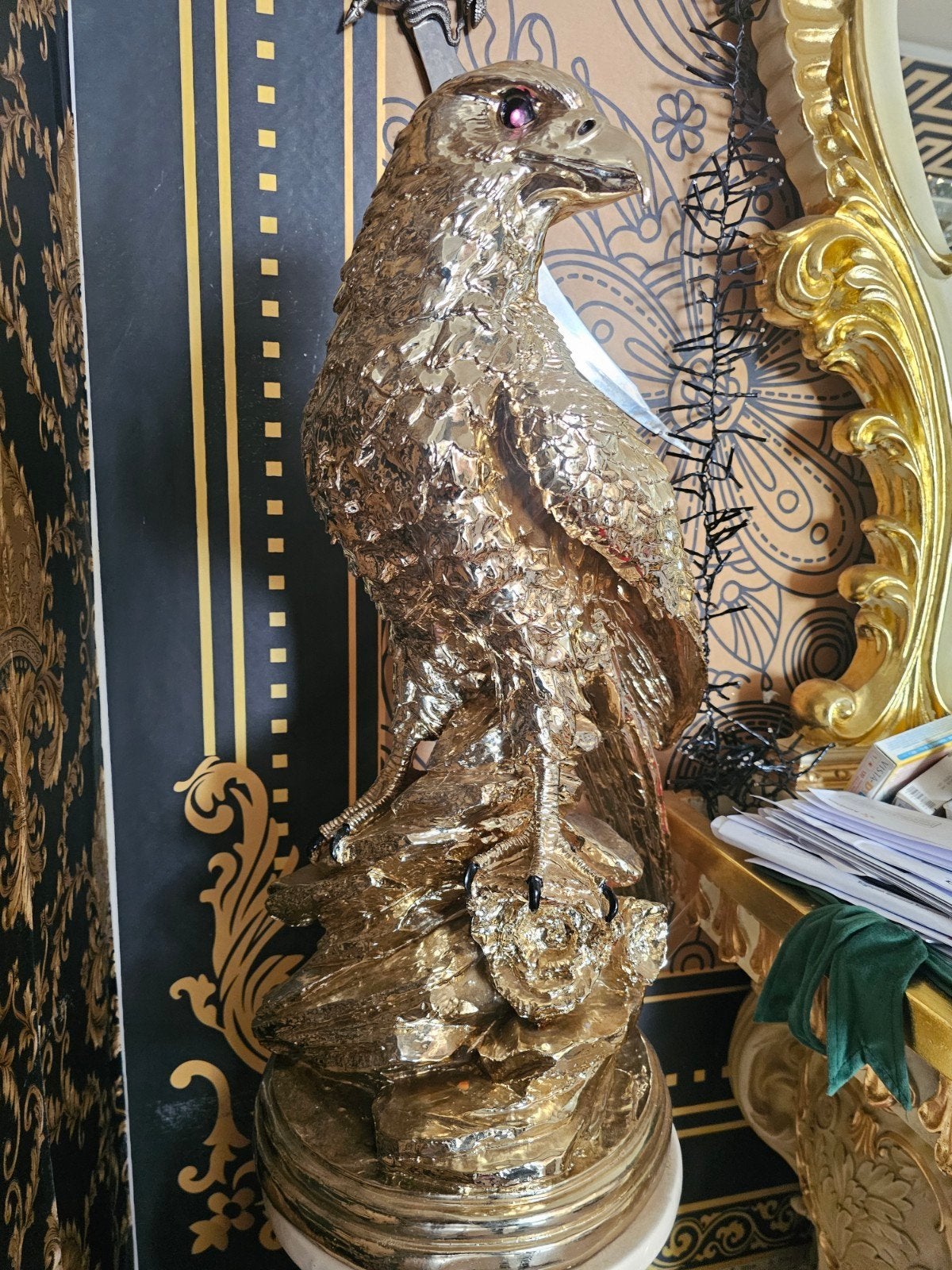 2 Groot Gouden Adelaar Beeld - Indrukwekkende Decoratie, Overige materialen, Beeld, Goud, 50 - 100 cm