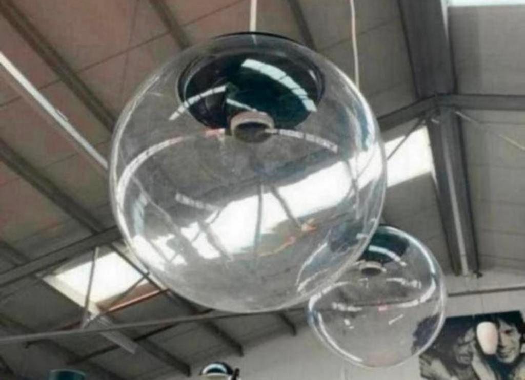 Lamp vintage Raak Amsterdam drie kelken hanglamp jaren 60., Huis en Inrichting, Ophalen of Verzenden, Zo goed als nieuw