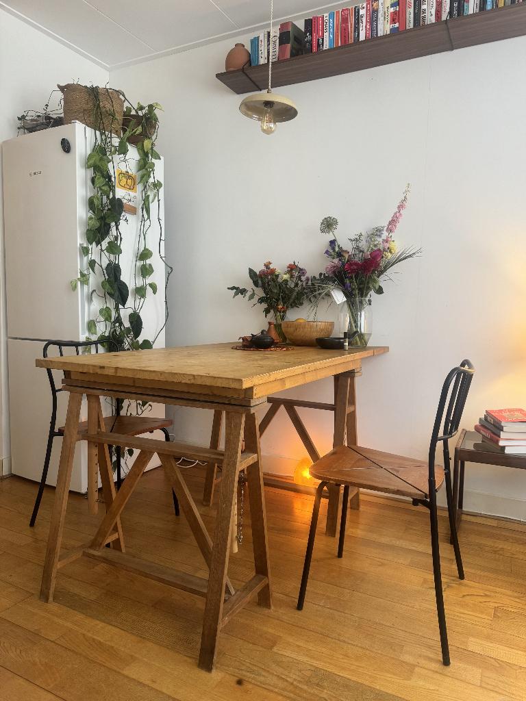 Dining chairs / Eettafel stoelen (x4), Ophalen, Gebruikt, Hout, Vier