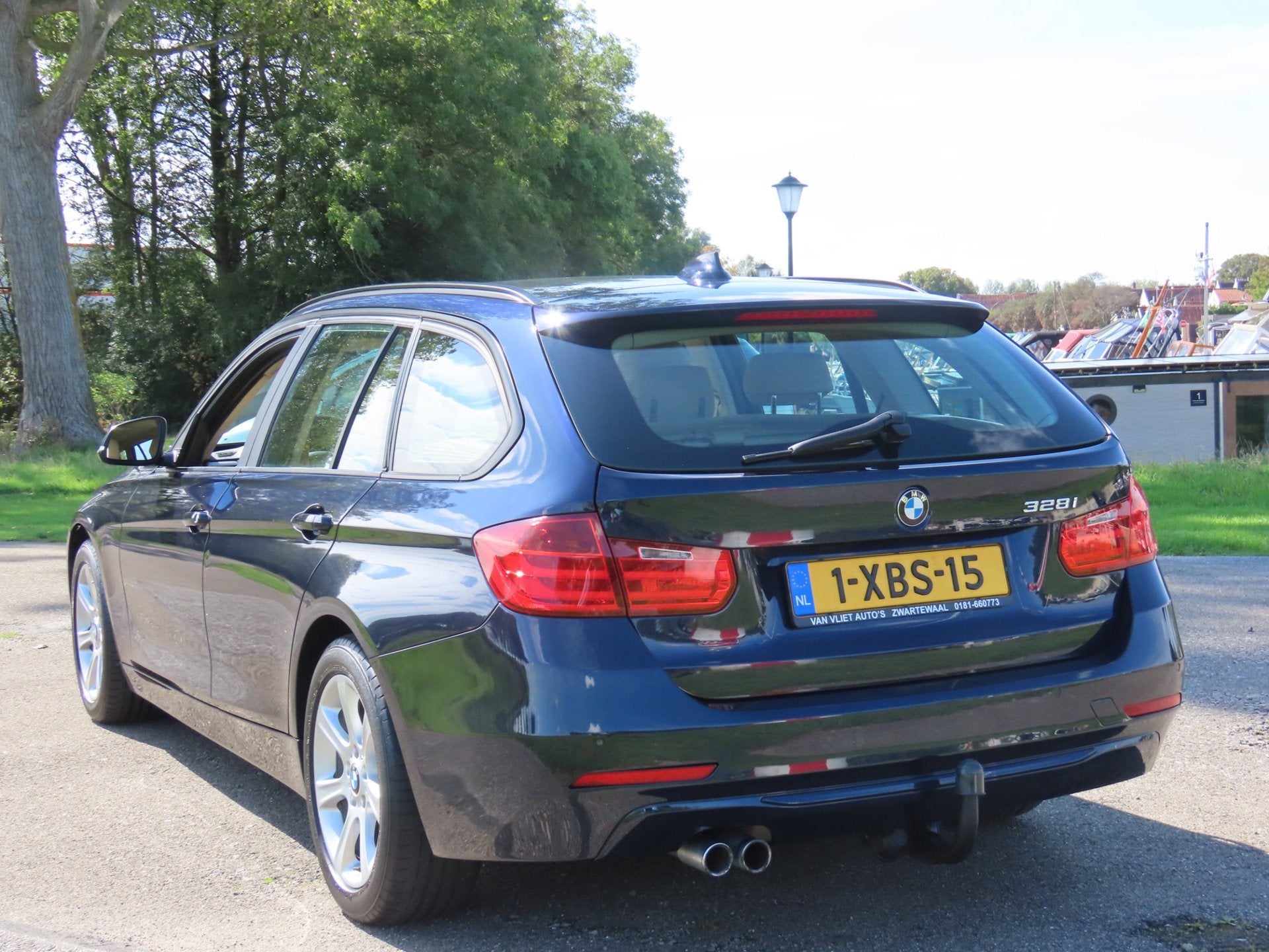 BMW 3-serie Touring 328i High Executive *Leer *Navi *245PK, Auto's, Gebruikt, Beige, 4 cilinders, Blauw