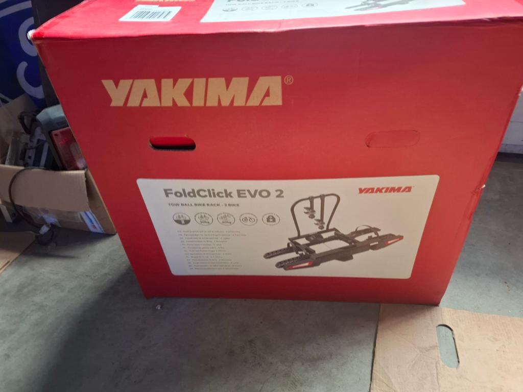 Fietsdrager trekhaak 2 fietsen yakima foldclick, Auto diversen, Fietsendragers, Ophalen, Elektrische fiets, Nieuw, 2 fietsen