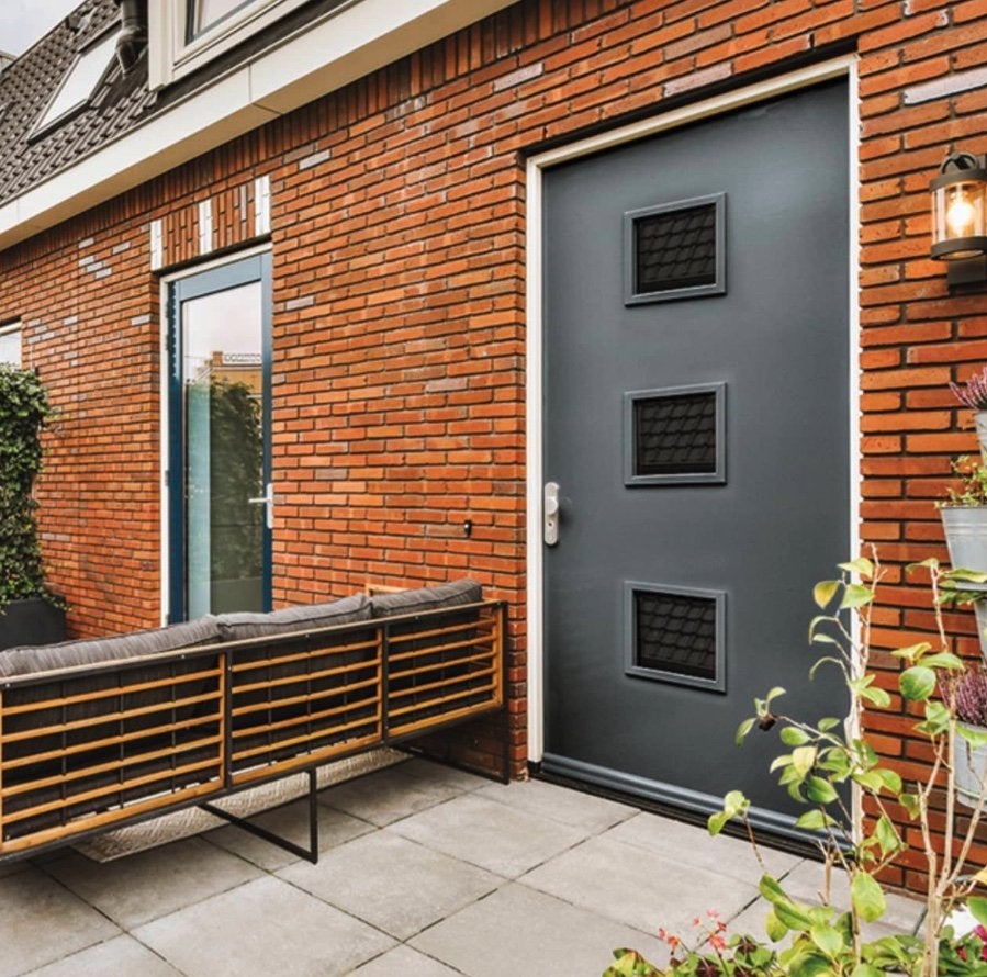 Voordeur Kaprun met HR++ isolatieglas grijs voorbehandeld, Niet ingevuld, 80 tot 100 cm, Niet ingevuld, Nieuw