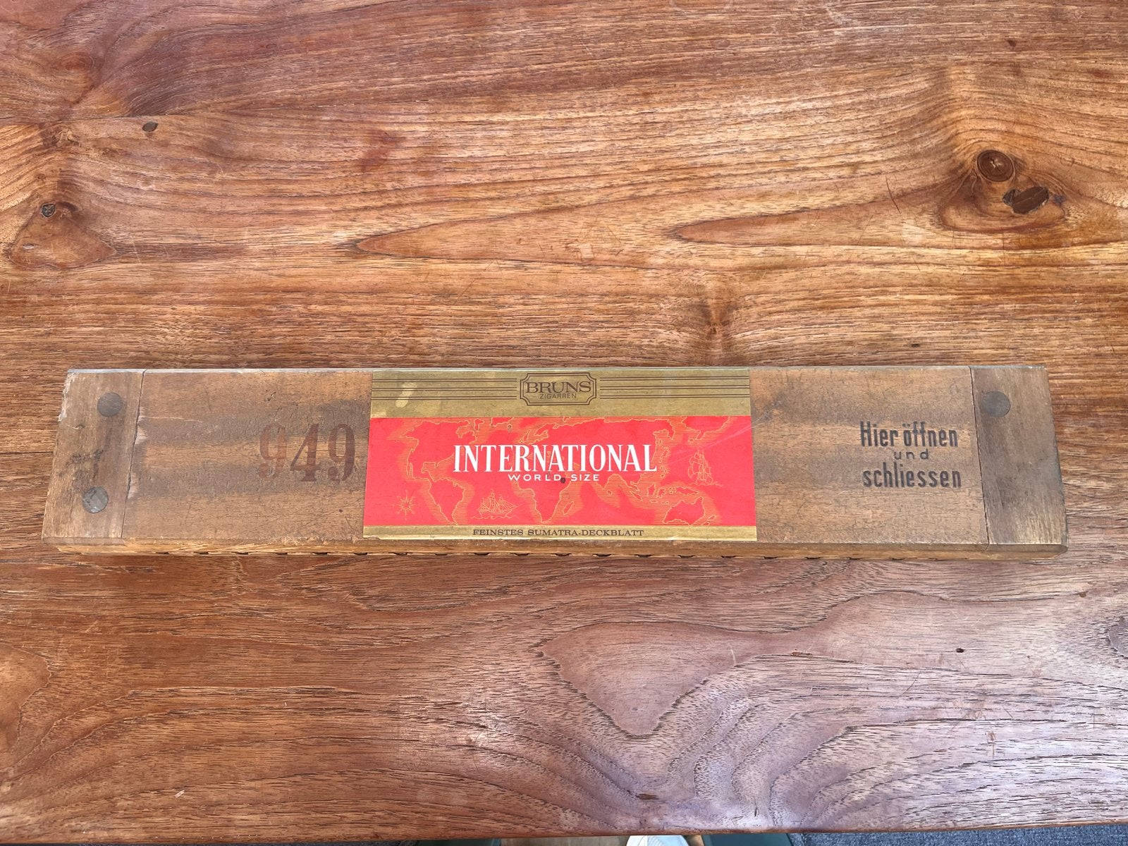 Vintage Bruns International sigarenkist met sigaren, Ophalen of Verzenden, Gebruikt