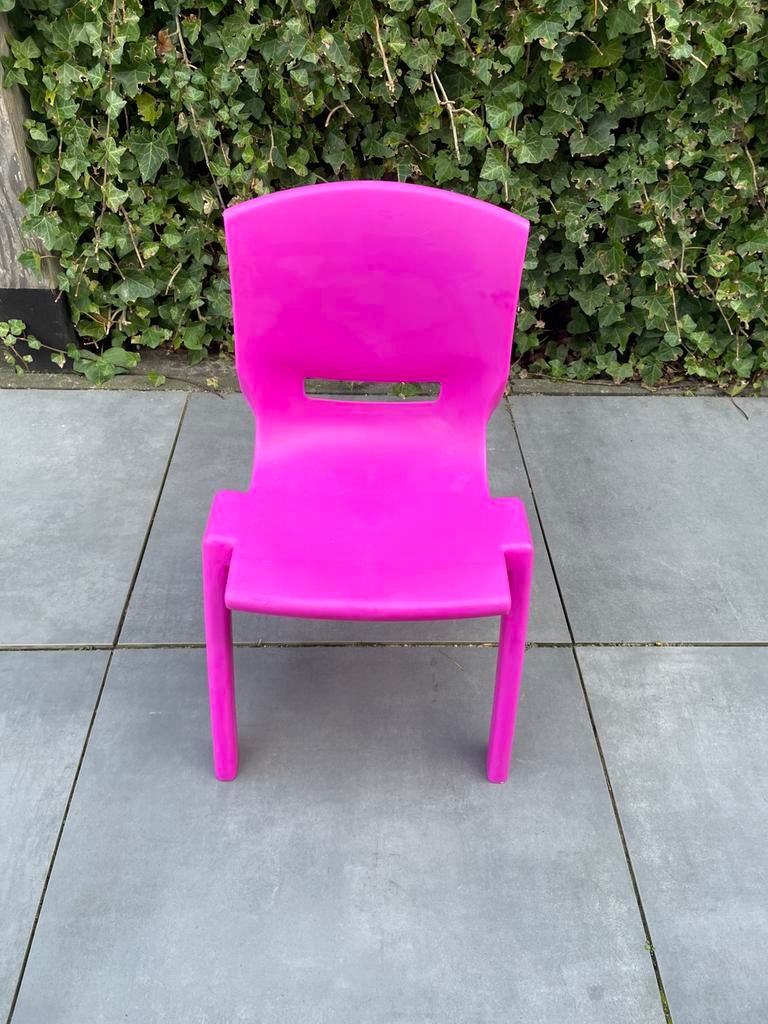 Kinder tuinstoel roze, Ophalen, Gebruikt, Kunststof