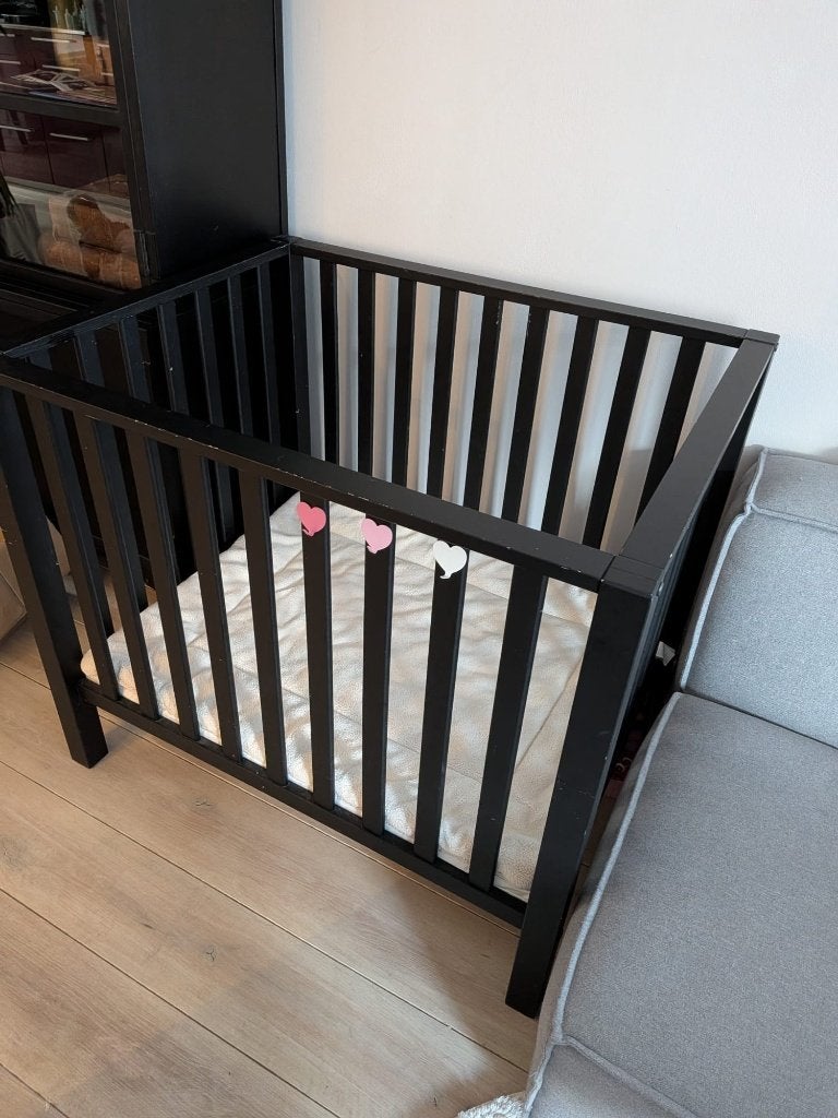Baby box inclusief matras en zachte topper, Ophalen, Gebruikt, Vierkant, In hoogte verstelbaar