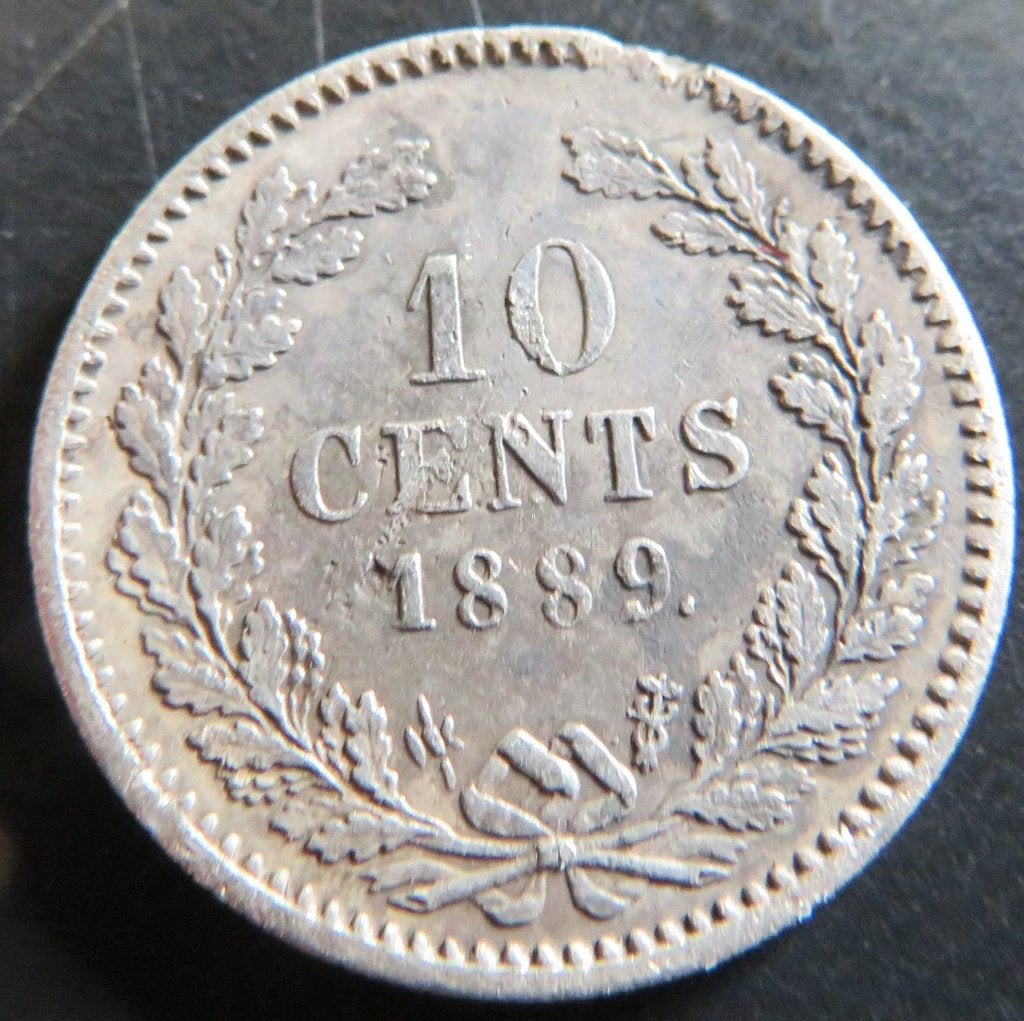 10 Cent 1889, Postzegels en Munten, Koning Willem III, Verzenden, Zilver, 10 cent
