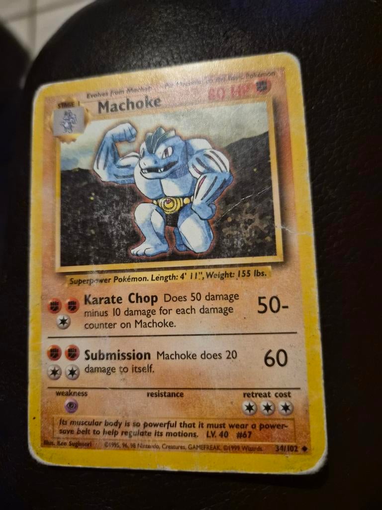 Machoke base set 34/102, Ophalen of Verzenden, Gebruikt, Losse kaart, Foil