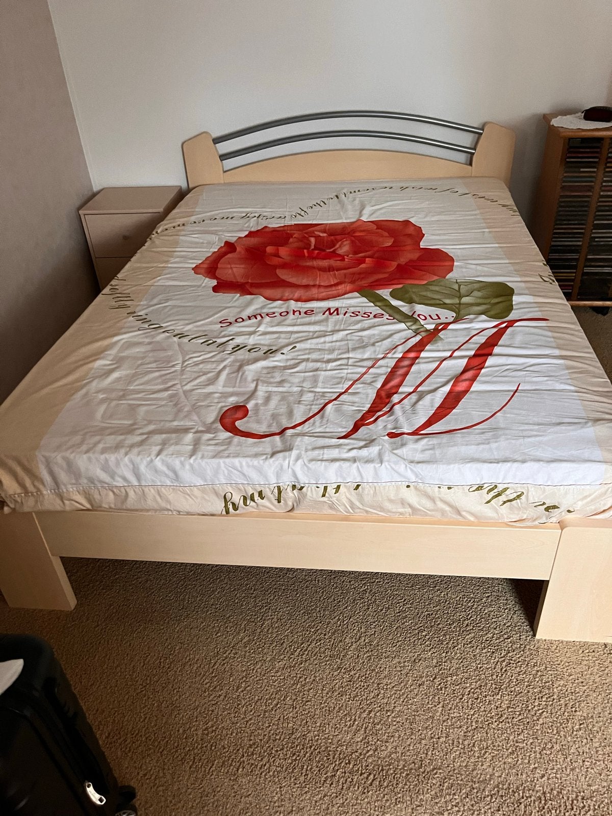 Mooi bed met nachtkastje, Ophalen, Gebruikt, 65 cm of meer, 70 cm of meer