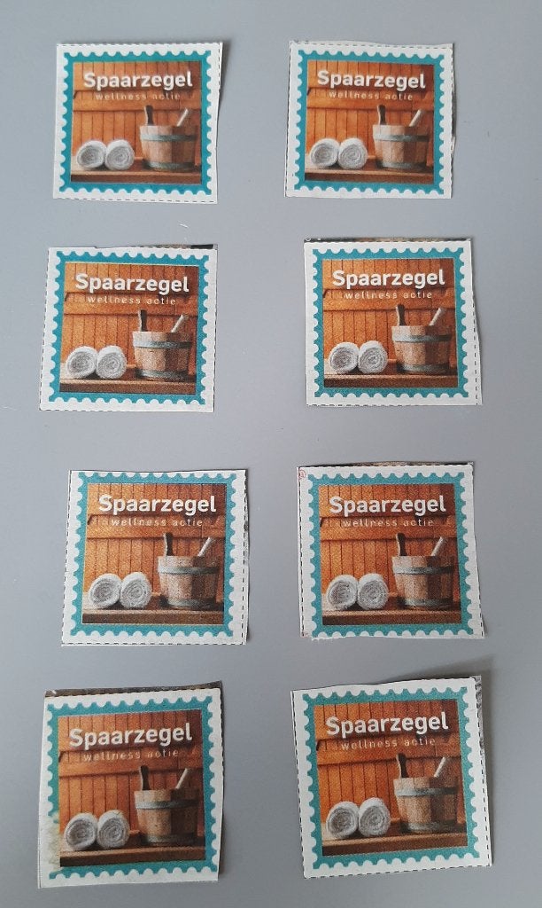 Wellness actie zegels voor een dagje sauna, Ophalen, Zegels, Bonnen of Punten
