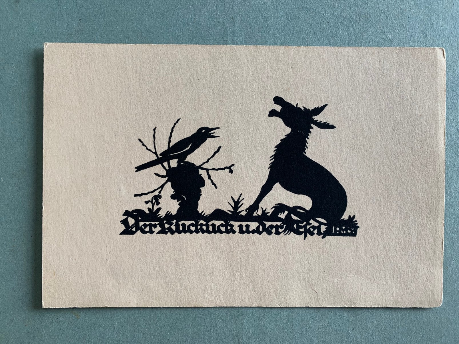 Duitse silhouetkaart - Der Kuckuck und der Esel, Verzamelen, Ophalen of Verzenden, 1920 tot 1940, Ongelopen, Overige thema's