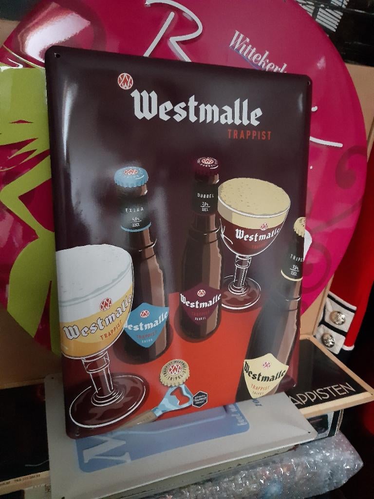 Reclamebord westmalle trappist, Verzenden, Reclamebord, Plaat of Schild, Overige merken