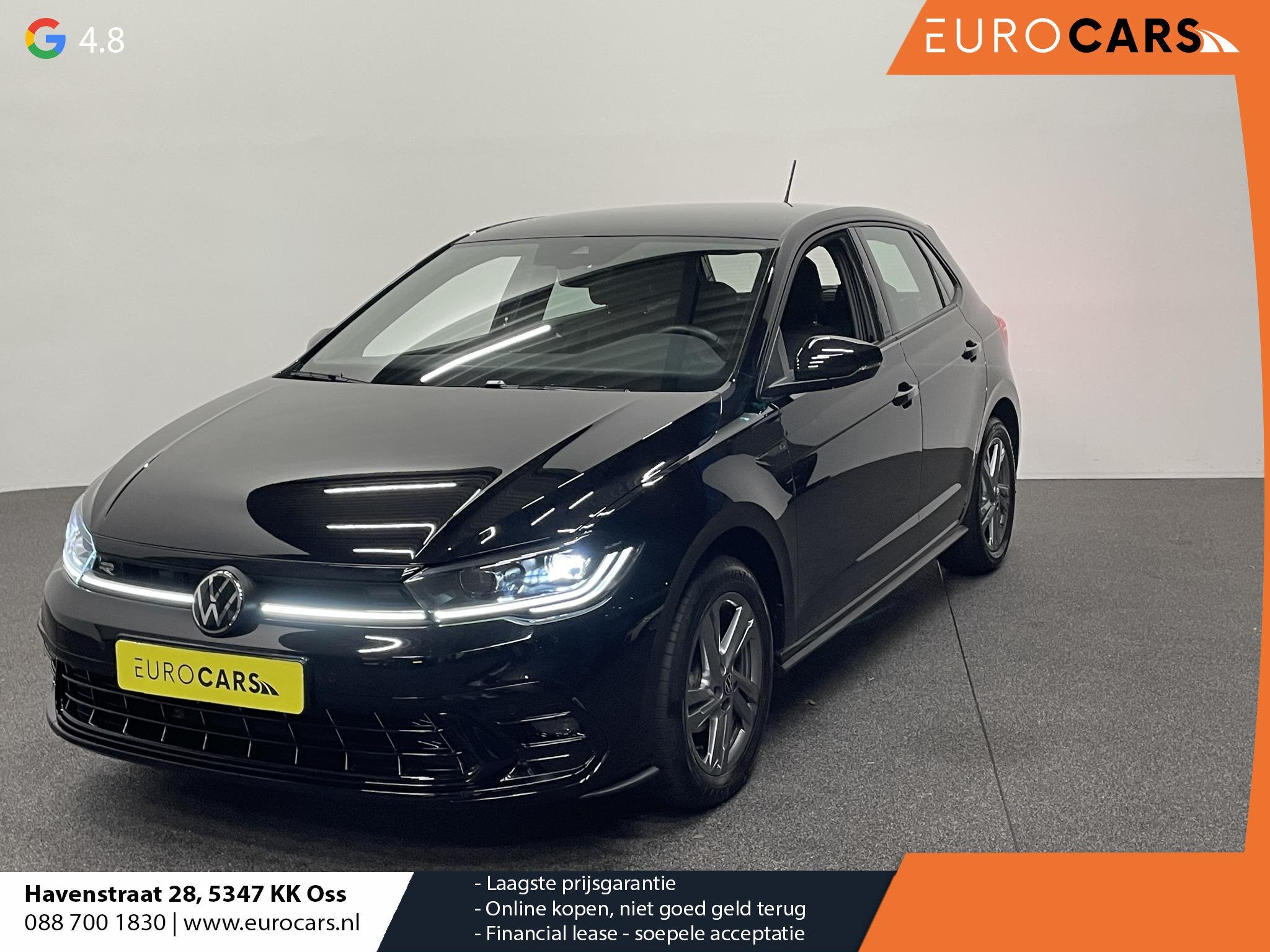 Volkswagen Polo 1.0 TSI R-Line DSG Navigatie Apple Carplay/A, Auto's, Volkswagen, Stof, Gebruikt, 95 pk, Zwart