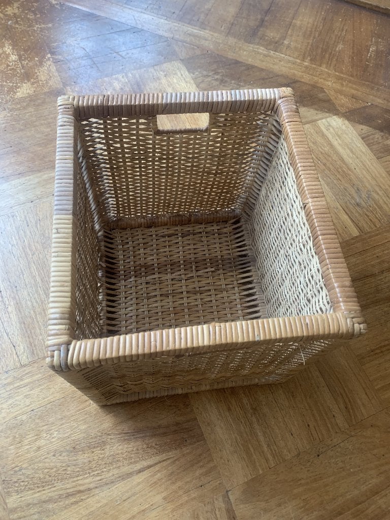 IKEA rattan mand, Gevlochten, Mand, Vierkant, Ophalen of Verzenden