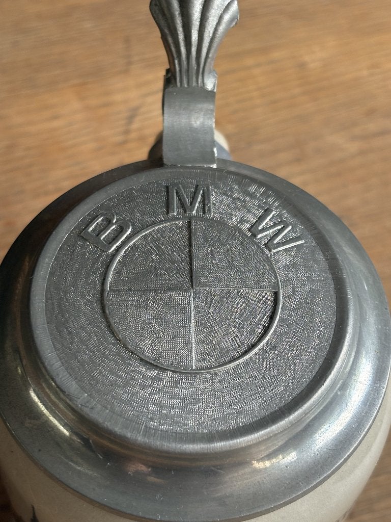 Vintage Bierpul met BMW logo en stadsgezicht München, Verzenden, Zo goed als nieuw, Auto's