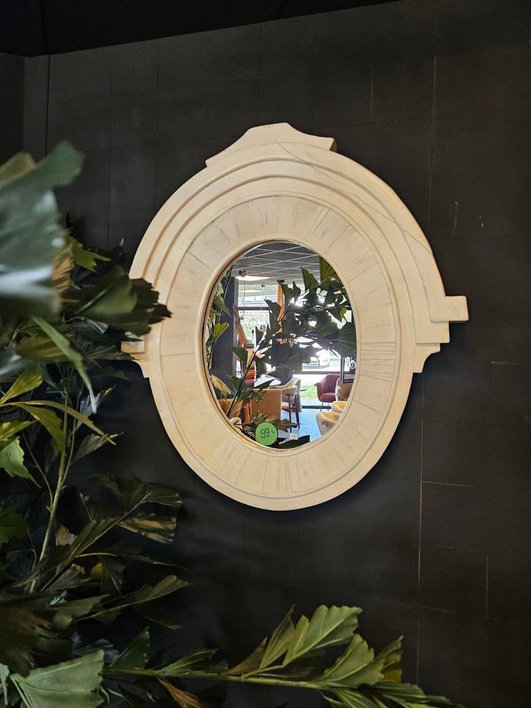 Spiegel wit dikke houten lijst opruiming, Huis en Inrichting, Woonaccessoires | Spiegels, Ophalen of Verzenden, Nieuw, Rechthoekig