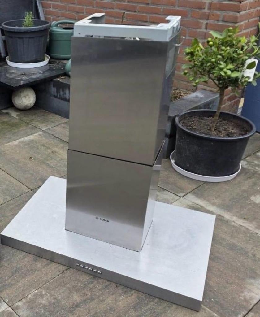 RVS Afzuigkap 90 cm breed - Bosch, Witgoed en Apparatuur, Afzuigkappen, Gebruikt, Wandschouwkap, Ophalen of Verzenden, 400 tot 600 m³ per uur