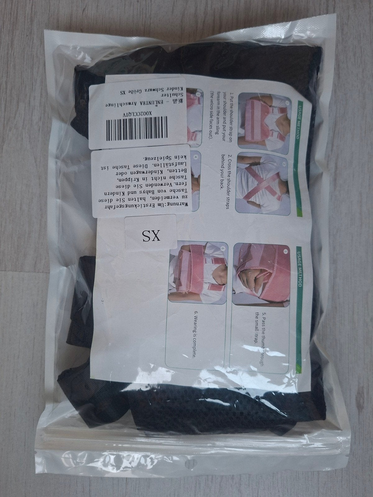 Comfortabele Kinder Armmitella / Schouderbrace (Zwart) – Z.G, Ophalen of Verzenden, Zo goed als nieuw