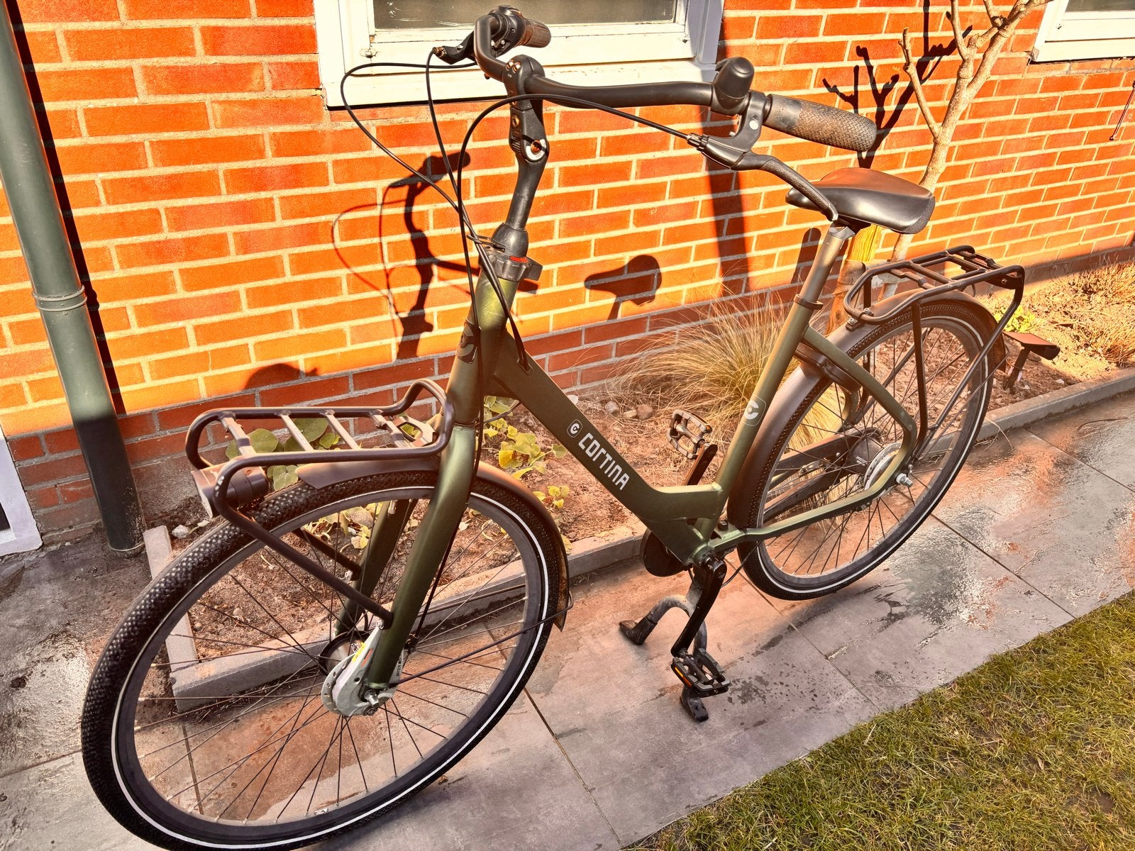 Cortina Common moederfiets - Groen, Fietsen en Brommers, Overige merken, Gebruikt, Dubbele standaard, Ophalen of Verzenden