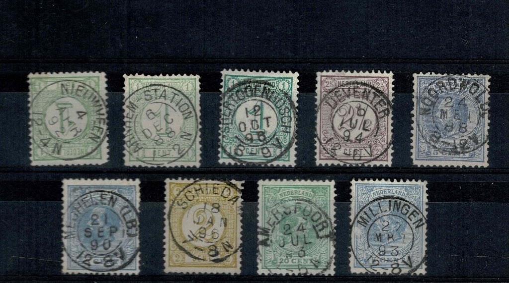 Nederland collectie KLEINROND stempels. in stockboek., Verzenden, T/m 1940, Gestempeld
