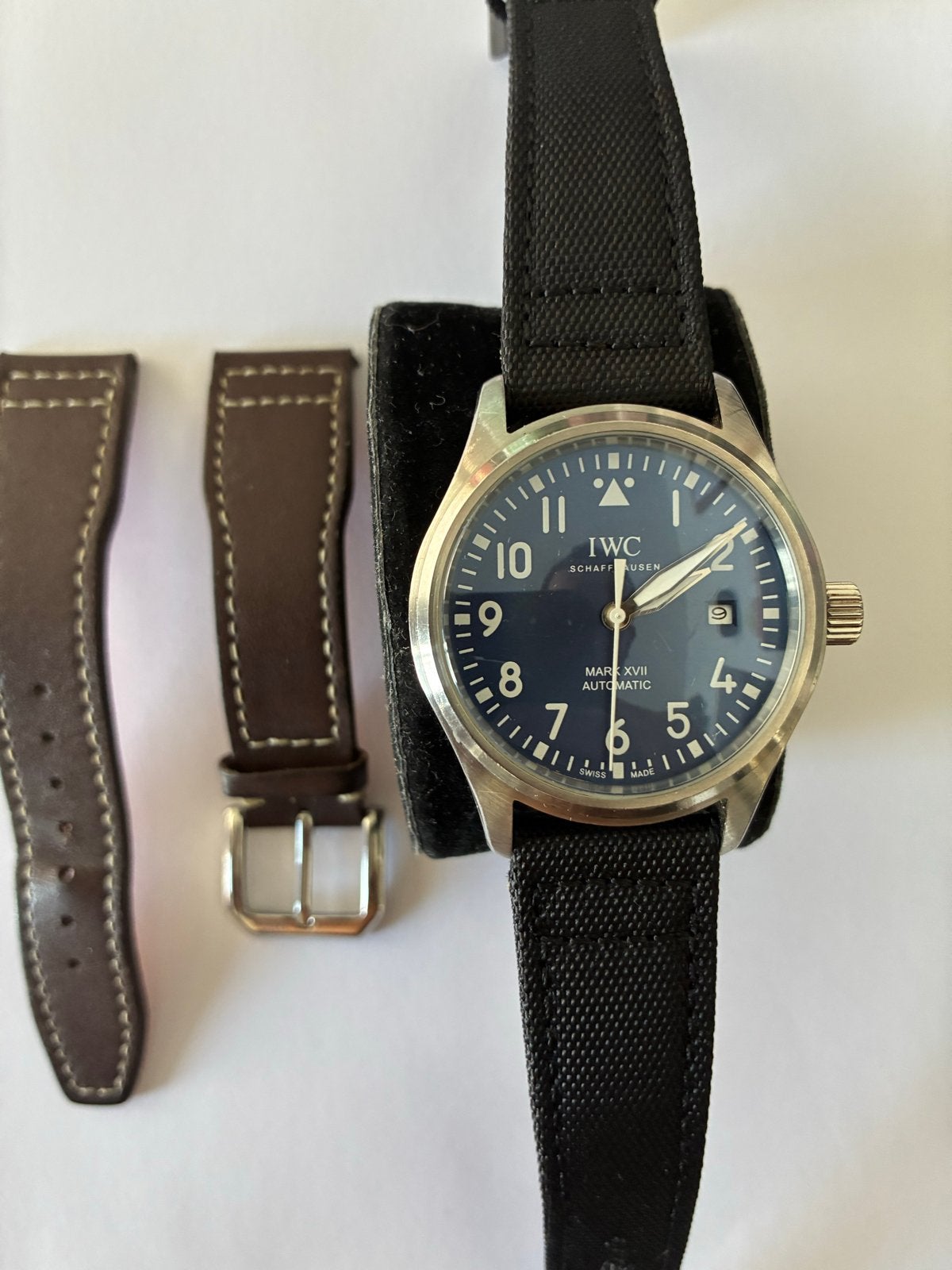 IWC Pilot Mark XVII Automatic Horloge, Leer, Staal, Polshorloge, Zo goed als nieuw