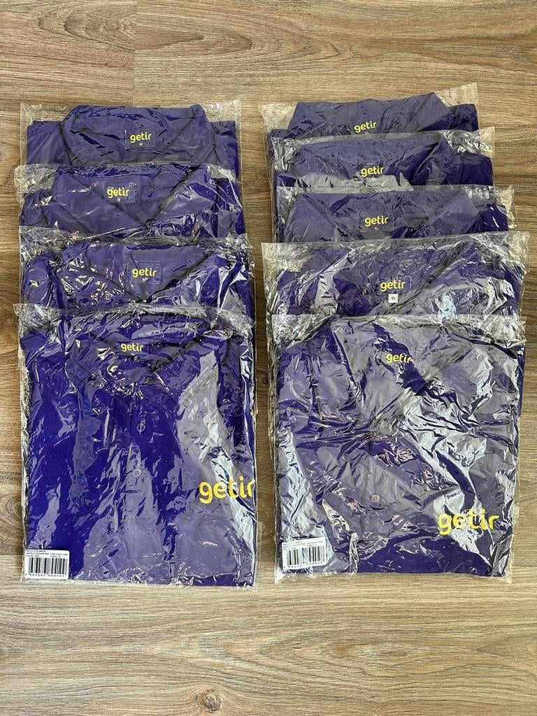 Partij 8 Getir polo shirts – origineel – M en XL, Ophalen, Paars, Nieuw, Overige maten