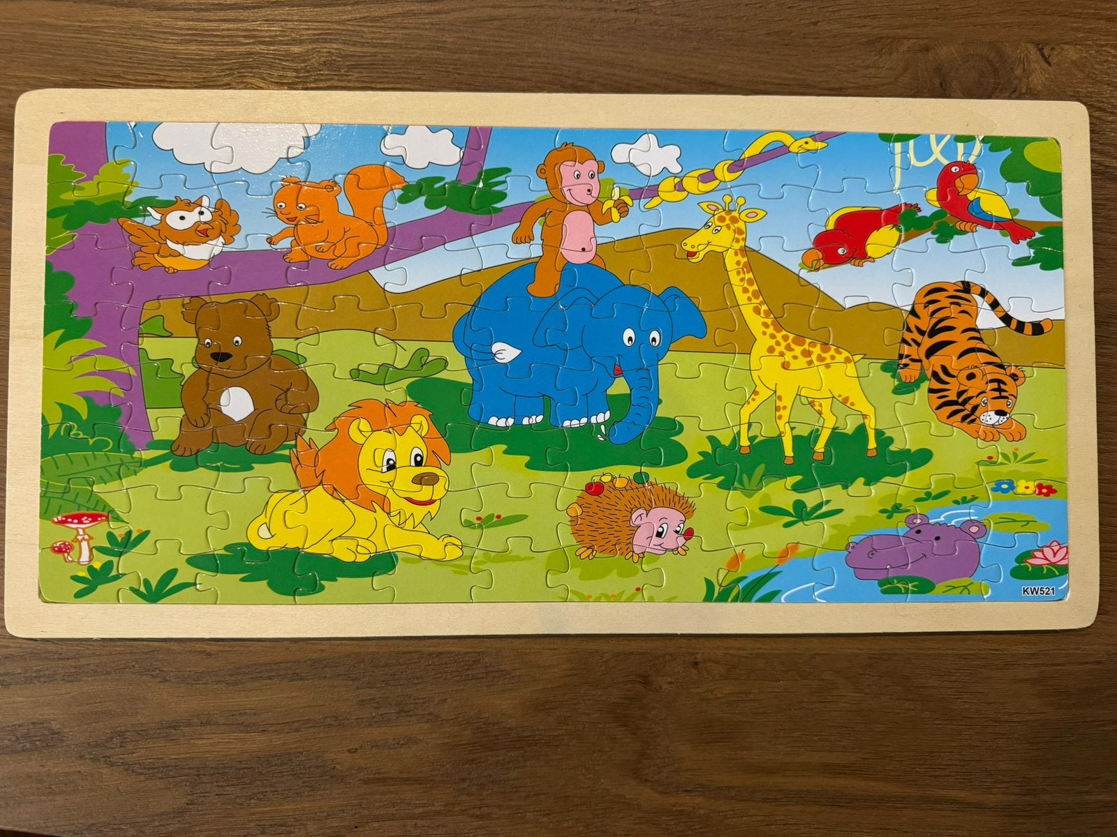 Dierenpuzzel 96 stukjes, Ophalen of Verzenden, Meer dan 50 stukjes, Zo goed als nieuw, 6 jaar of ouder