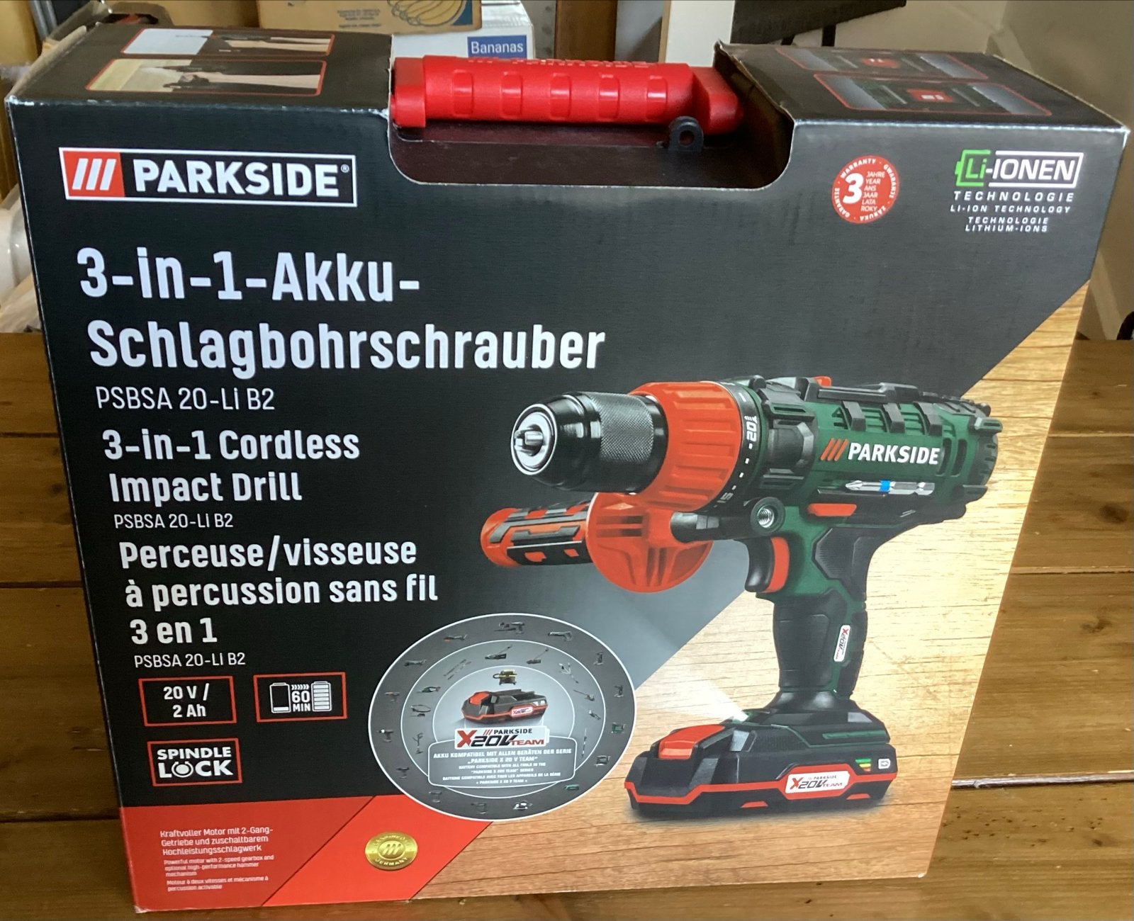 LEGE KOFFER PARKSIDE 3-IN-1- ACCU-KLOPBOOR-SCHROEVENDRAAIER, Ophalen of Verzenden, Gebruikt, Boor- en Schroefmachine