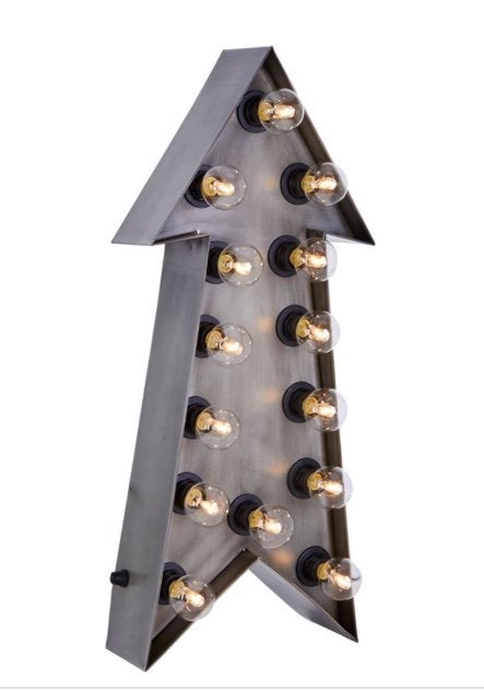Super leuke hippe wand lamp in pijl vorm!, Ophalen of Verzenden, Zo goed als nieuw, Grijs, Overige vormen