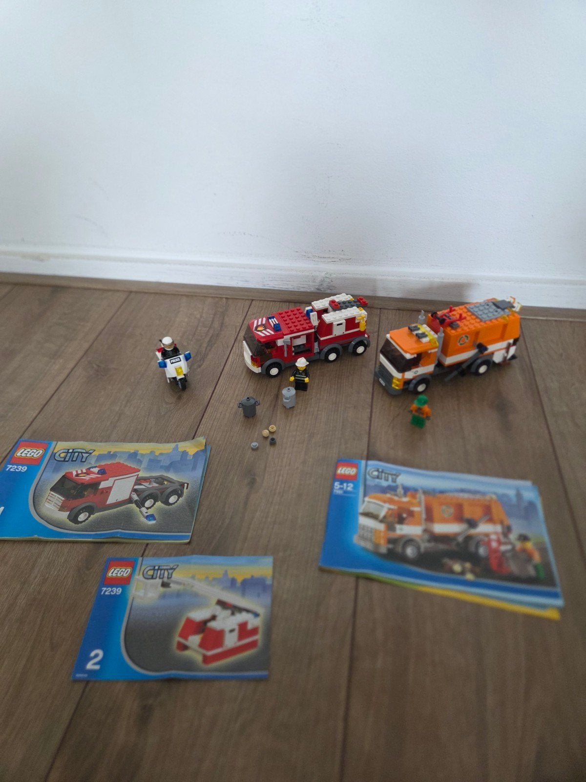 Lego City Brandweerwagen, Vuilniswagen & Politie Motor, Kinderen en Baby's, Lego, Ophalen of Verzenden, Inclusief instructies