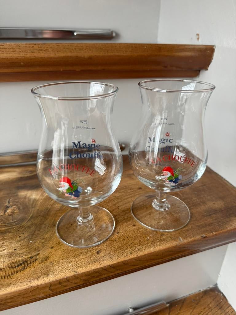 2x Magic Chouffe bierglas 0,25L, Ophalen of Verzenden, Zo goed als nieuw, Glas of Glazen, Overige merken