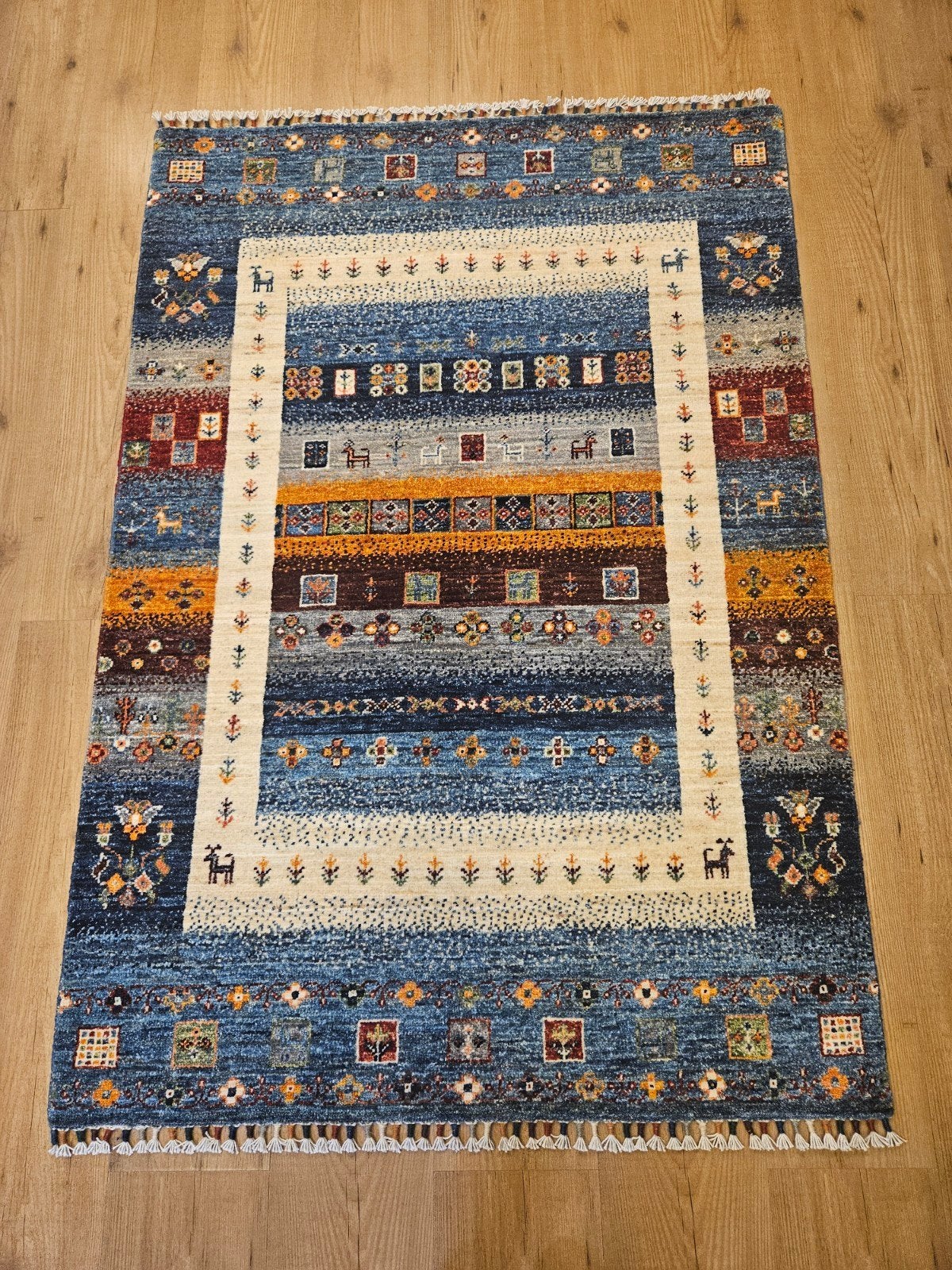 Handgeknoopt oosters tapijt loribaf 147x101, Info@SlatsAntiek.nl, Perzisch, Vof Slats Antiek, Ophalen of Verzenden