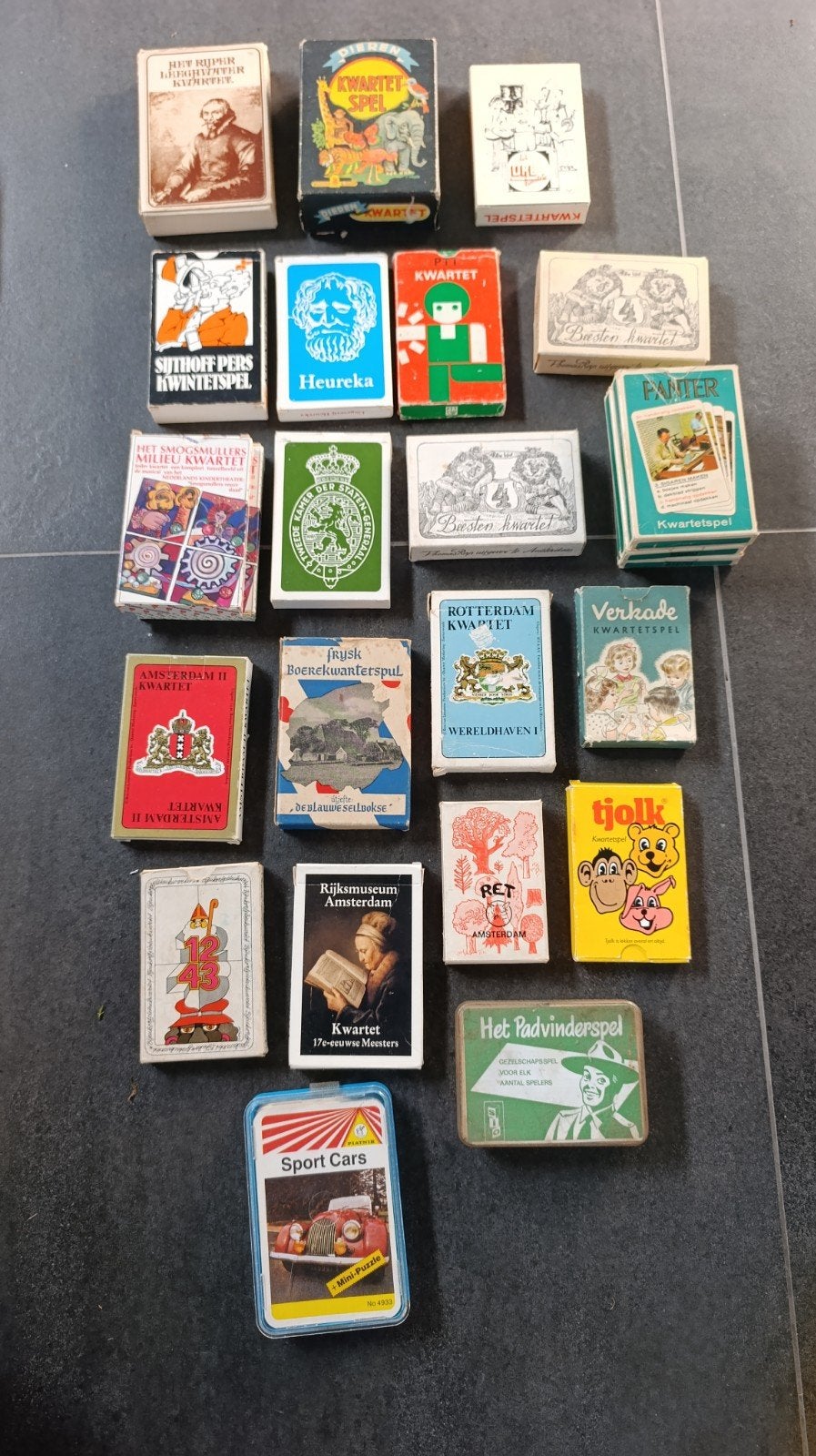 vintage kwartetspellen, diverse fraaie varianten, Ophalen of Verzenden, Gebruikt, Kwartet(ten)