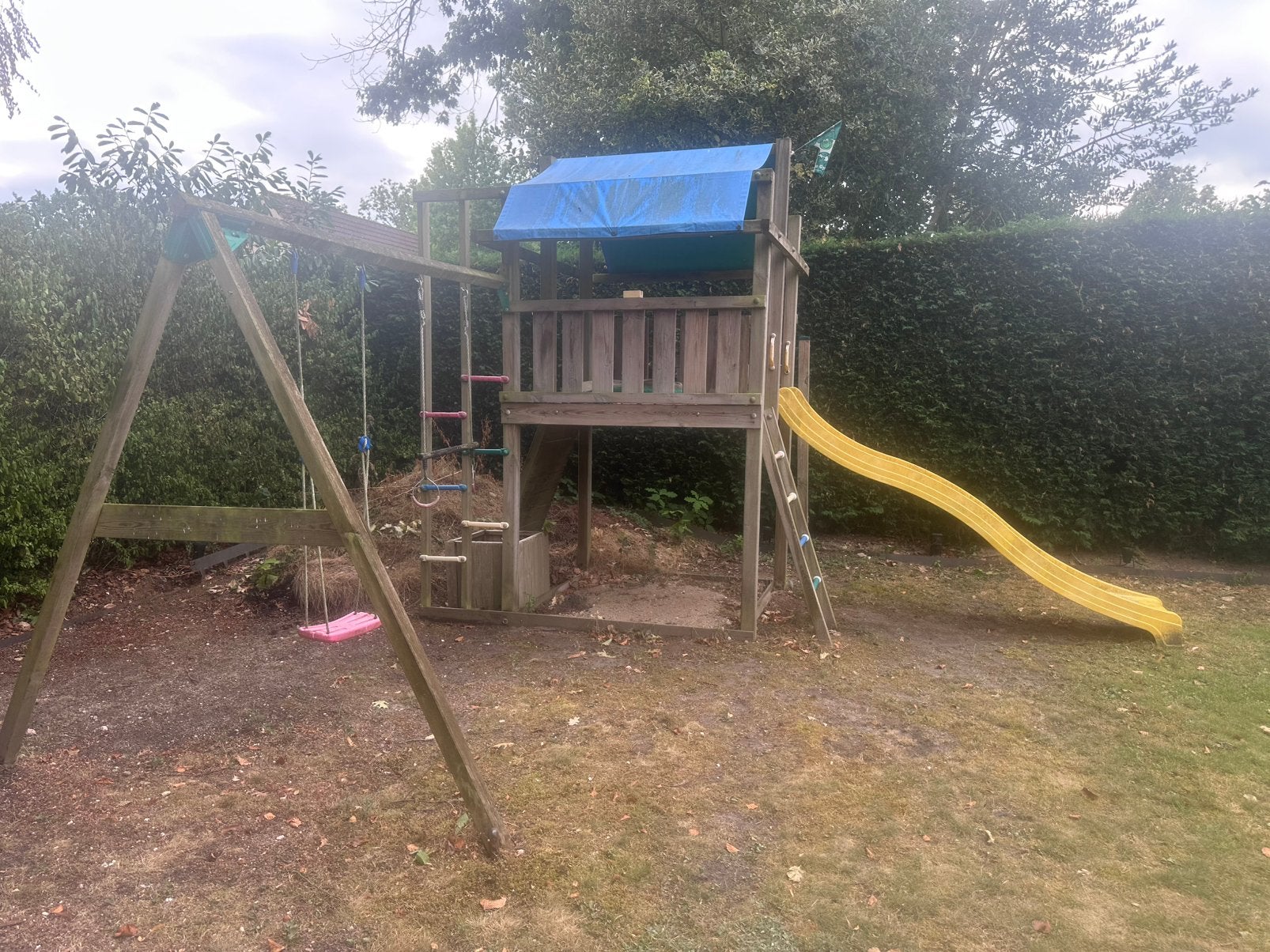 Klimtoestel met bij behoren! Grondoppervlak 5x5m hoogte 3m, Ophalen, Gebruikt, Schommel, Aanbouwonderdeel