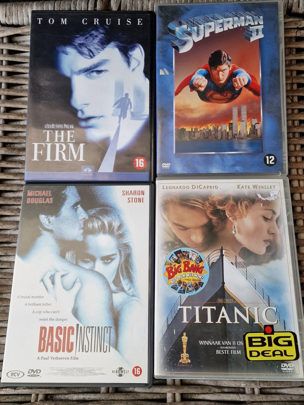 4 Klassieke Films: Titanic, Superman, The Firm, Basic Inst, Gebruikt, Vanaf 16 jaar, Overige genres, Ophalen of Verzenden