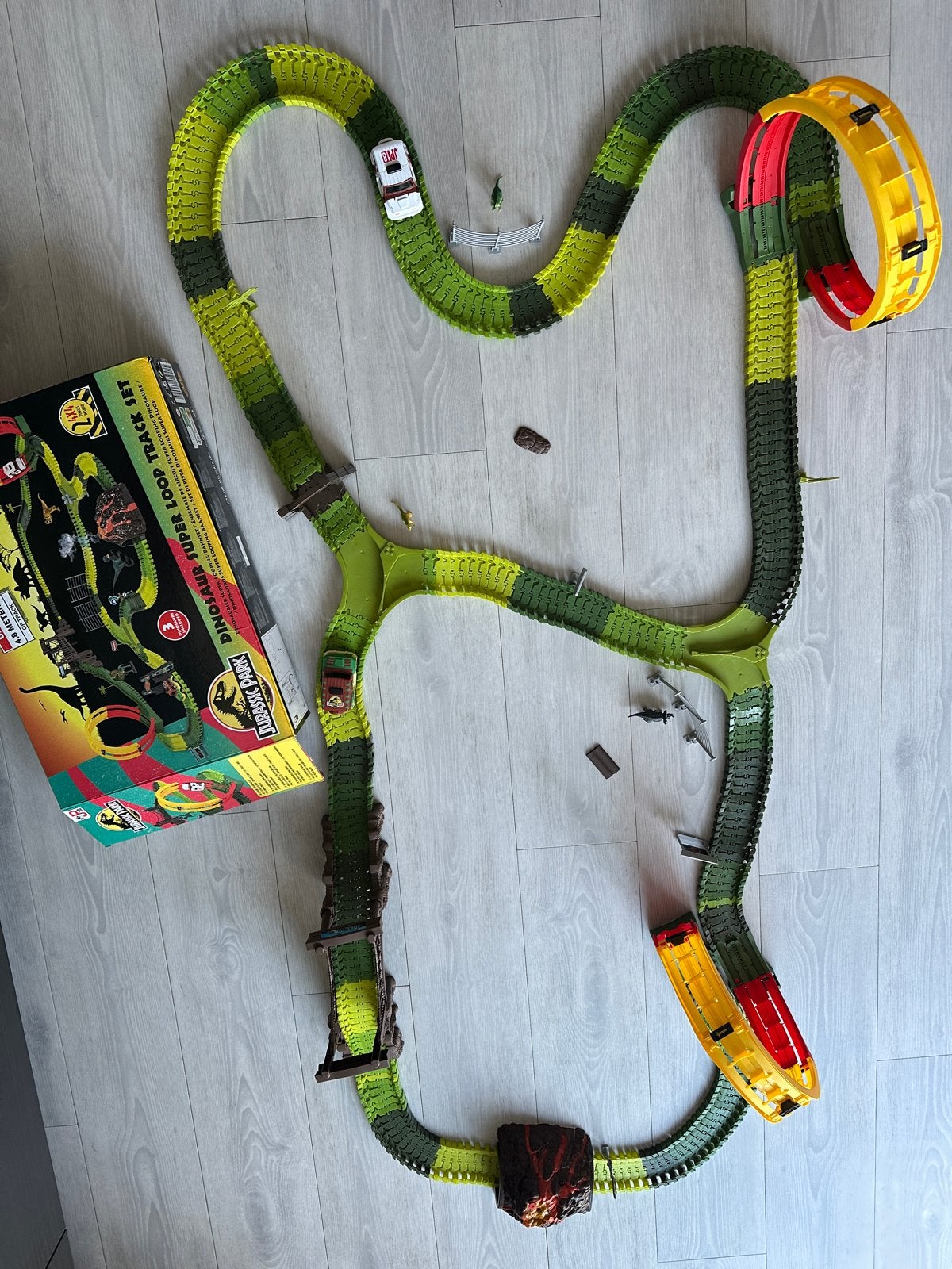 Jurassic Park Dinosaur Super Loop Racebaan Set, Overige merken, Racebaan, Ophalen of Verzenden, Zo goed als nieuw