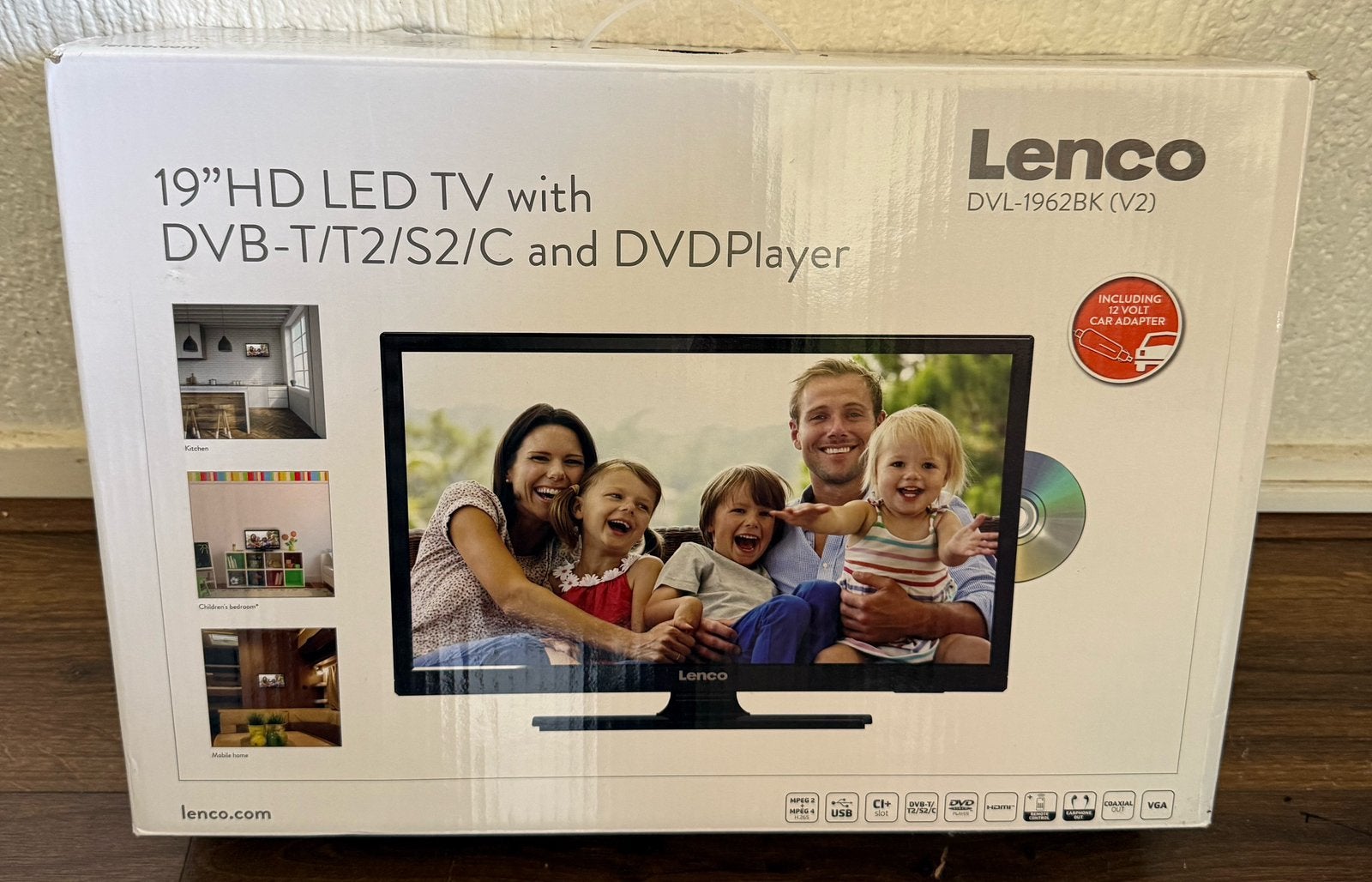 Lenco 19" HD LED TV met DVB-T/T2/S2/C en DVD-speler, Overige merken, LED, HD Ready (720p), Nieuw