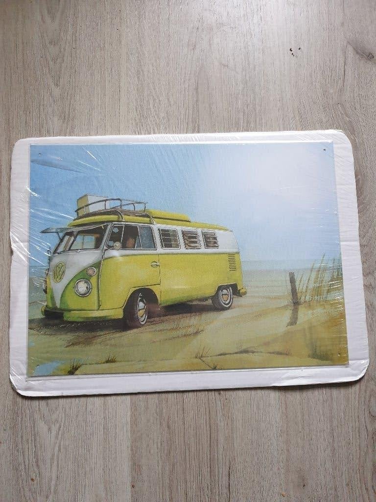 tin plate metaal vw volkswagen bus t1 bord groen wit nieuw, Huis en Inrichting, Ophalen of Verzenden, Nieuw