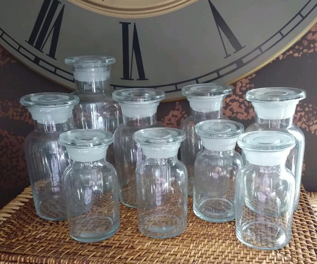 Oude apothekers potten 9 stuks in zeer goede staat verkerend, Antiek en Kunst, Curiosa en Brocante, Ophalen