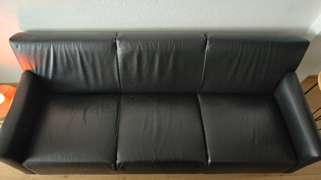 Leolux Rooby 3-zitsbank in Wapiti leer, Ophalen, Gebruikt, Design, 150 tot 200 cm