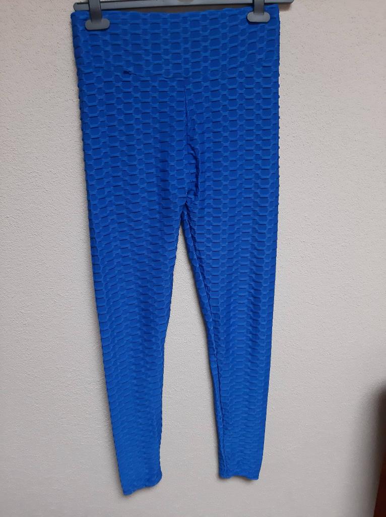 ZGAN kobaltblauwe (sport) legging "bobbels" Mt L, Kleding | Dames, Blauw, Maat 42/44 (L), Ophalen of Verzenden, Zo goed als nieuw
