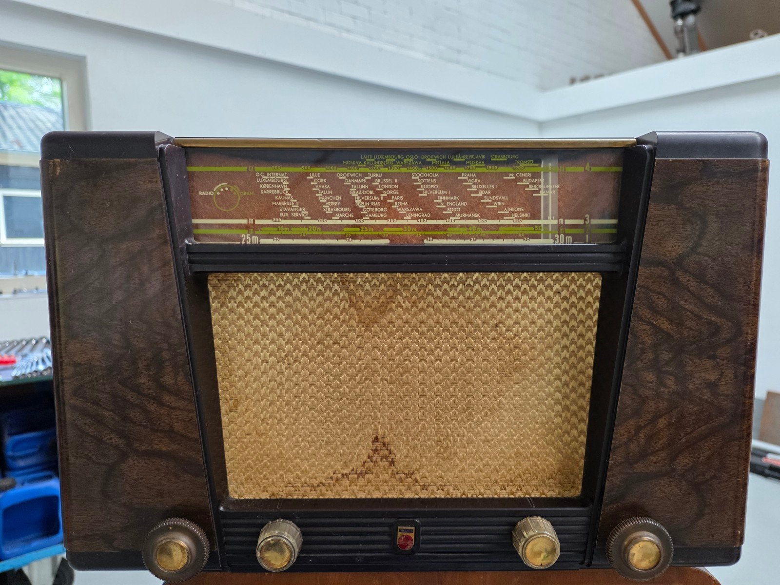 Vintage Philips BX400A buizenradio uit de jaren '50, Ophalen of Verzenden