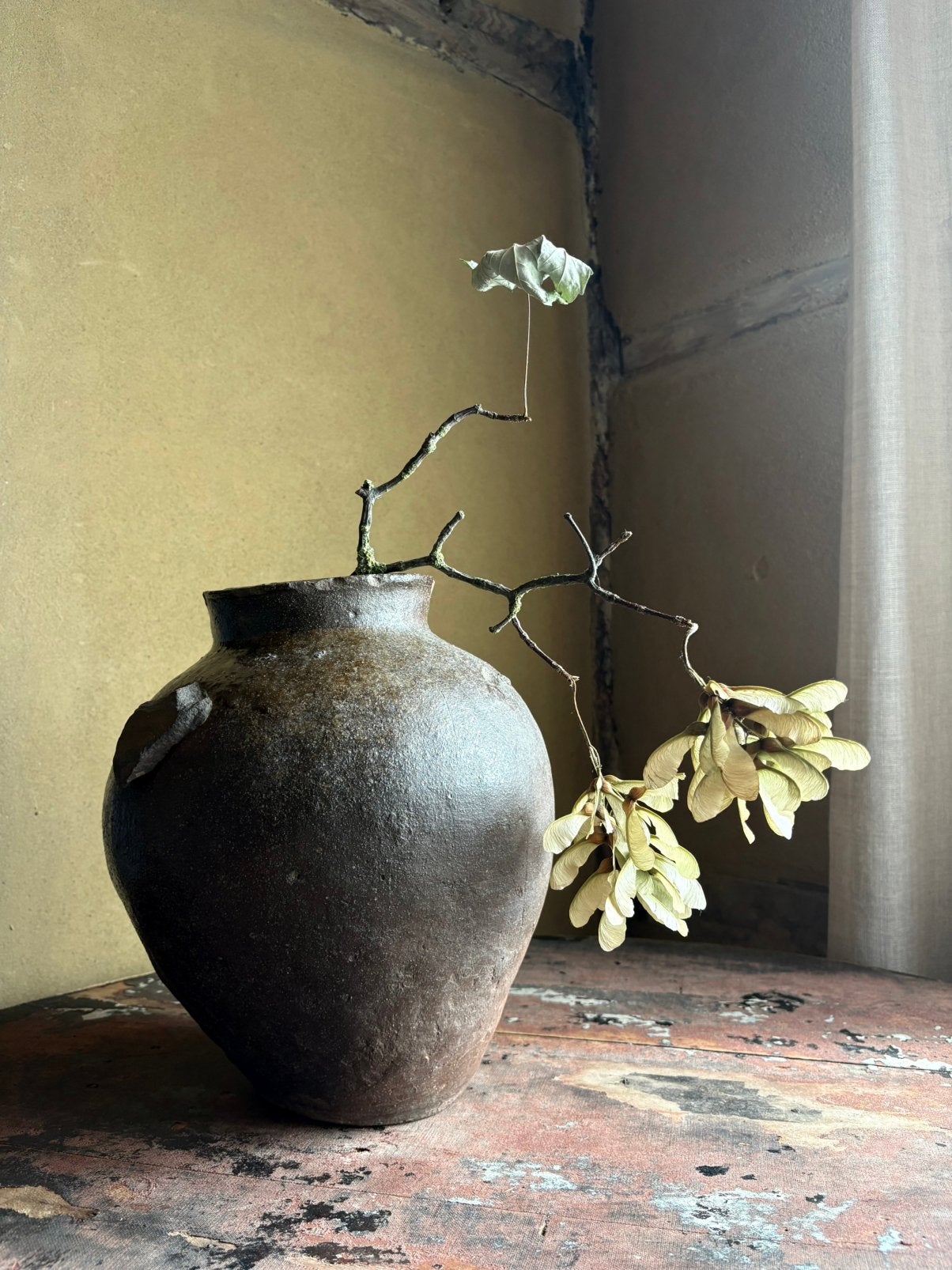 Antieke japanse wabi tsubo kruik, Antiek en Kunst, Ophalen of Verzenden
