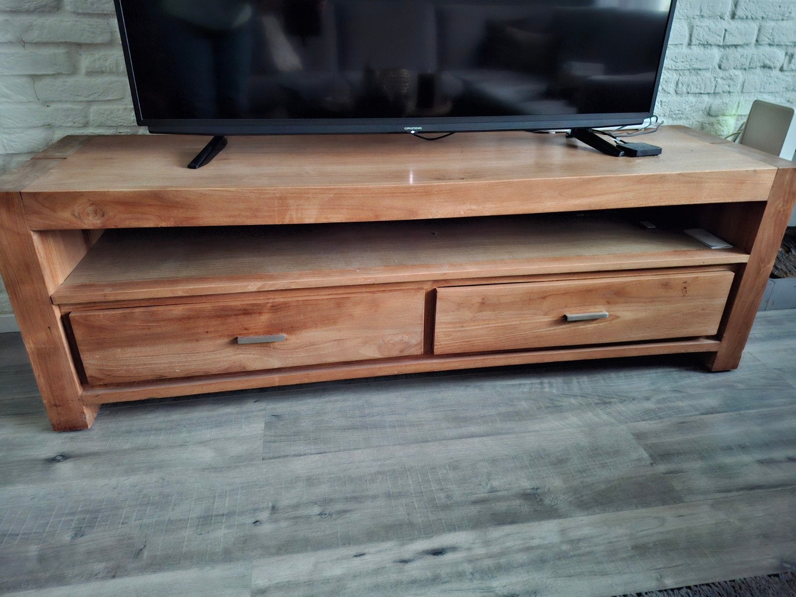 tv meubel, Ophalen, Gebruikt, Met lade(s), Teakhout