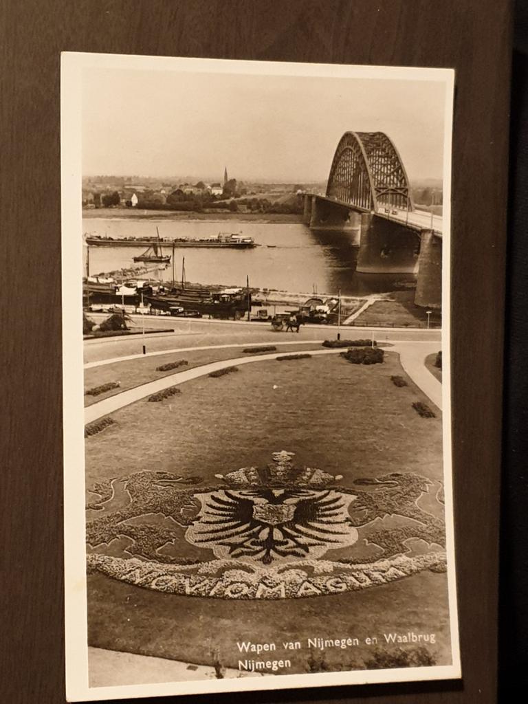 Wapen van Nijmegen en Waalbrug 1955, Ophalen of Verzenden, 1940 tot 1960, Gelopen, Gelderland