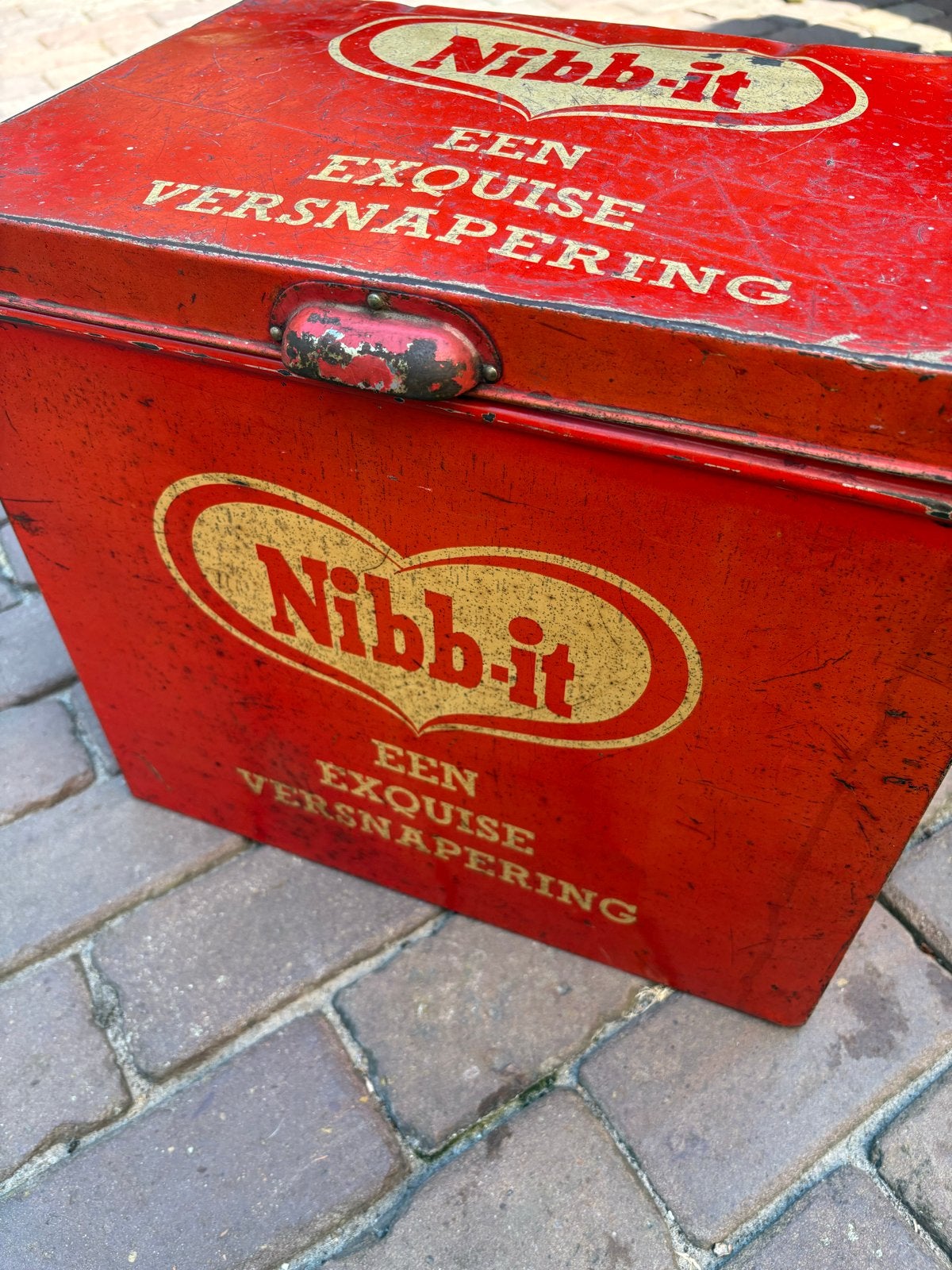 Vintage Nibbit winkel chips blik - jaren '50, Ophalen of Verzenden