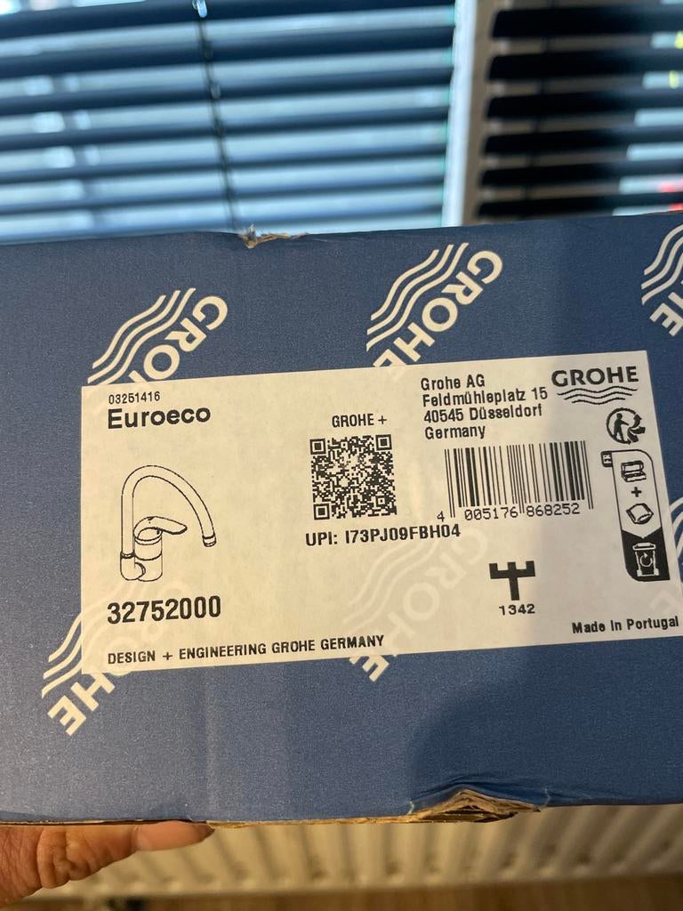 Grohe Euroeco Keukenkraan - Nieuw in doos, Ophalen of Verzenden, Nieuw, Chroom, Kraan