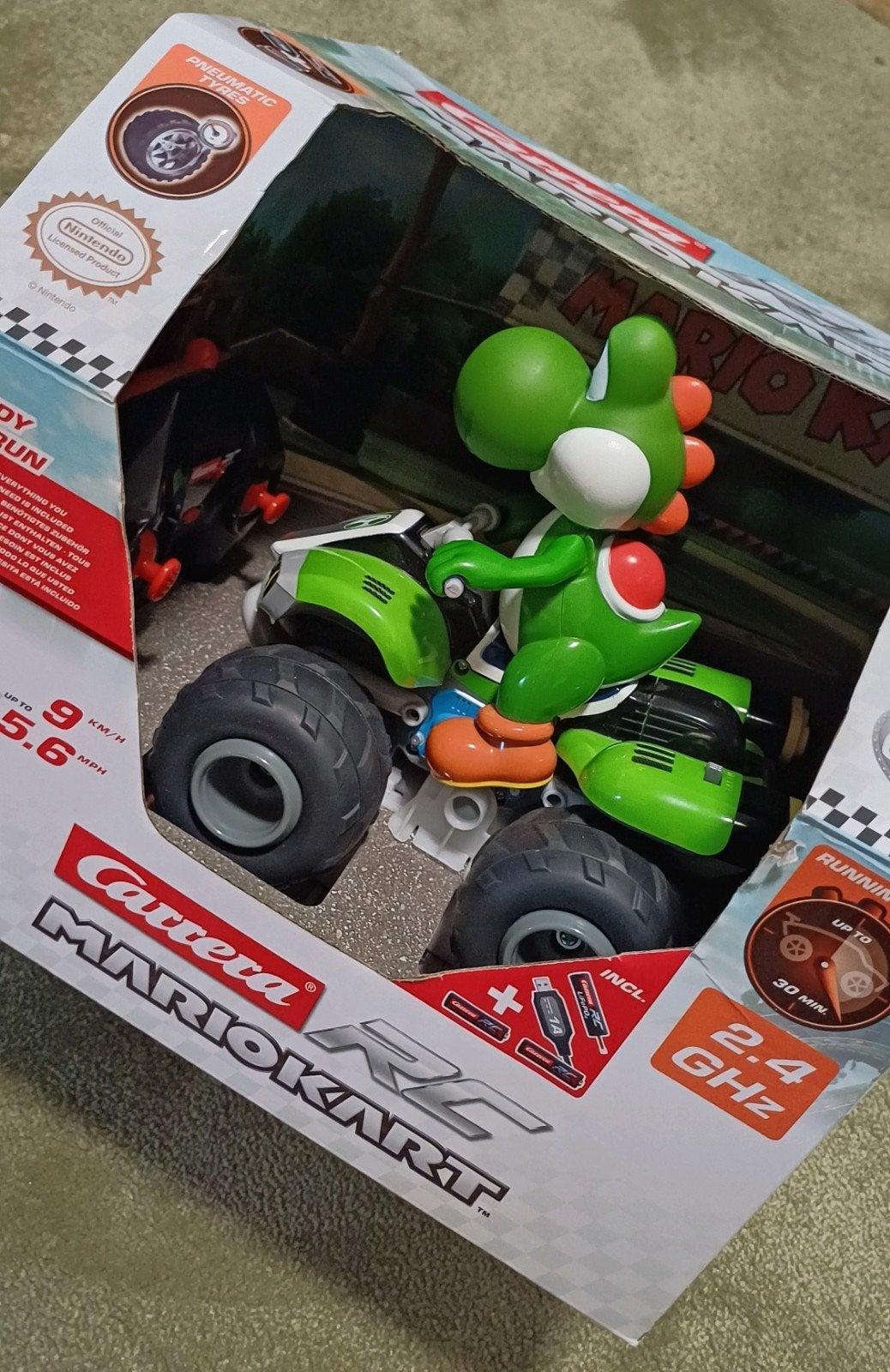 Carrera RC Yoshi Mario Kart 1:20 - Zo goed als nieuw, Elektro, Auto offroad, Ophalen of Verzenden, Zo goed als nieuw