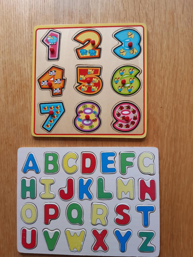 Cijfer en letter puzzels, Kinderen en Baby's, Speelgoed | Kinderpuzzels, Ophalen of Verzenden, Minder dan 10 stukjes, Gebruikt