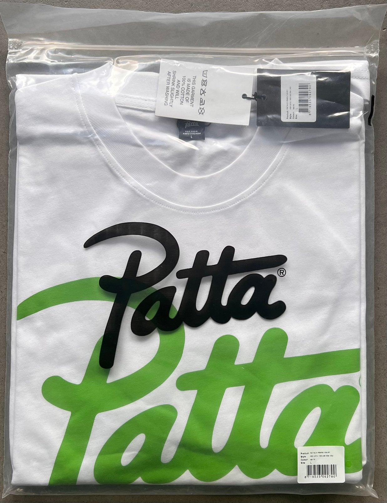 Patta Chlorophyll 20 Years T-Shirt Wit Maat L, Kleding | Heren, T-shirts, Maat 52/54 (L), Wit, Nieuw, Ophalen of Verzenden